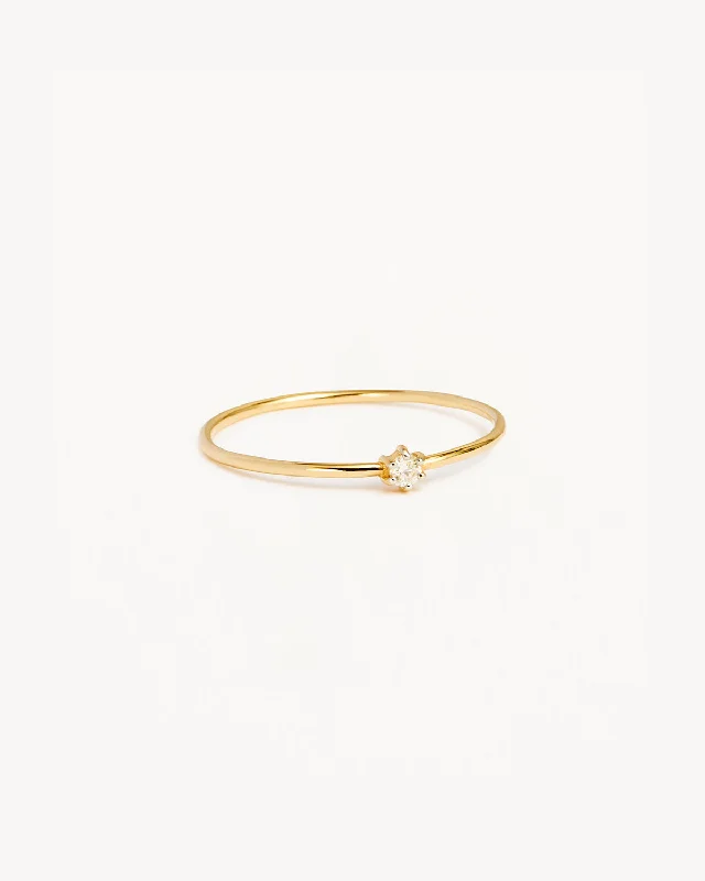 14k Solid Gold Sweet Droplet Diamond Ring