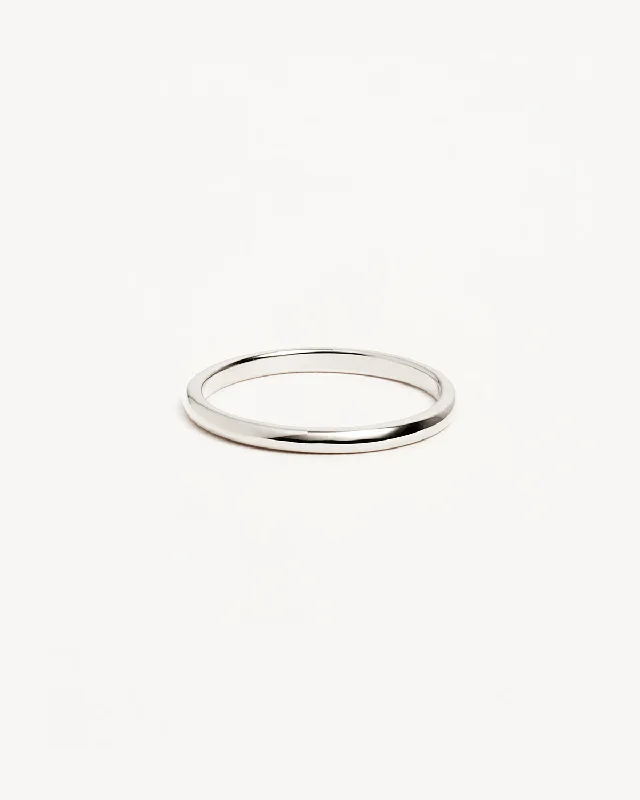 14k Solid White Gold Bold Purity Ring