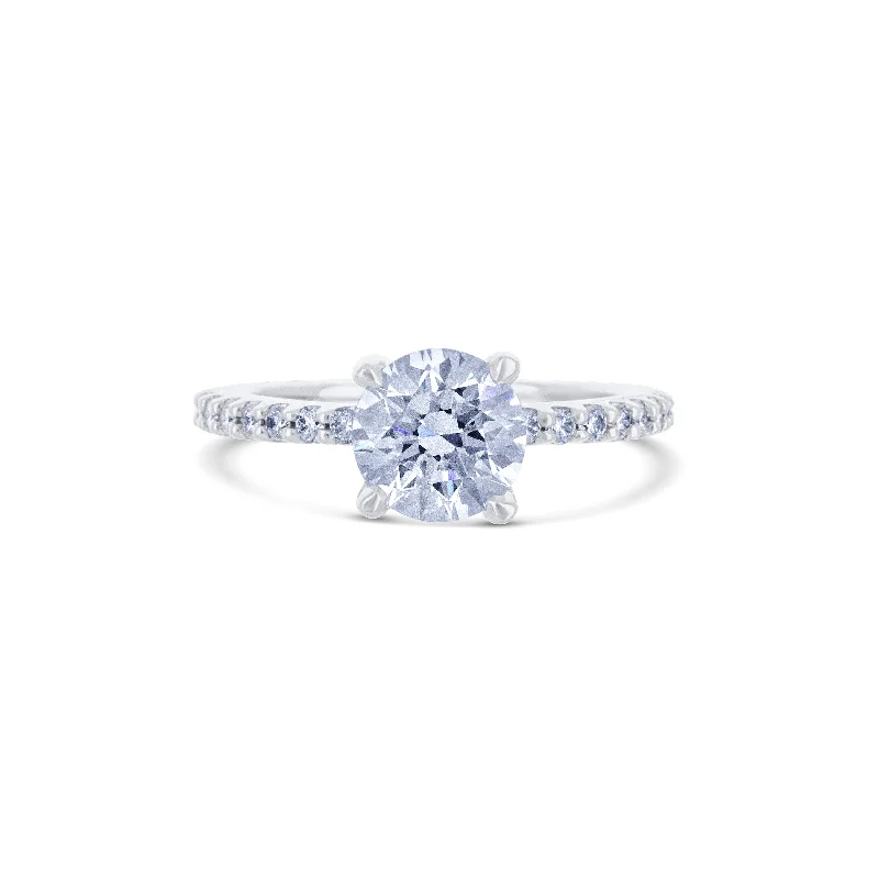 dainty gold chain earrings 14K White Gold Diamond Center Ring