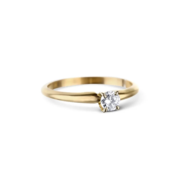 stackable gold bangle set 14K Yellow Gold Solitare Engagement Ring
