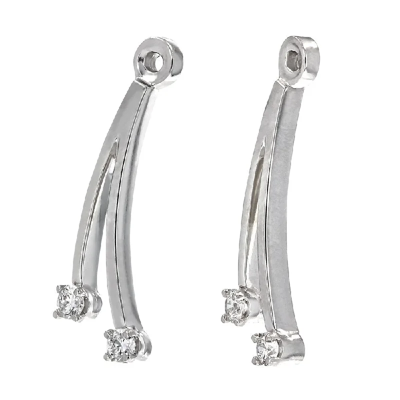 14KT White Gold .12 CTW Round Diamond Earring Jackets