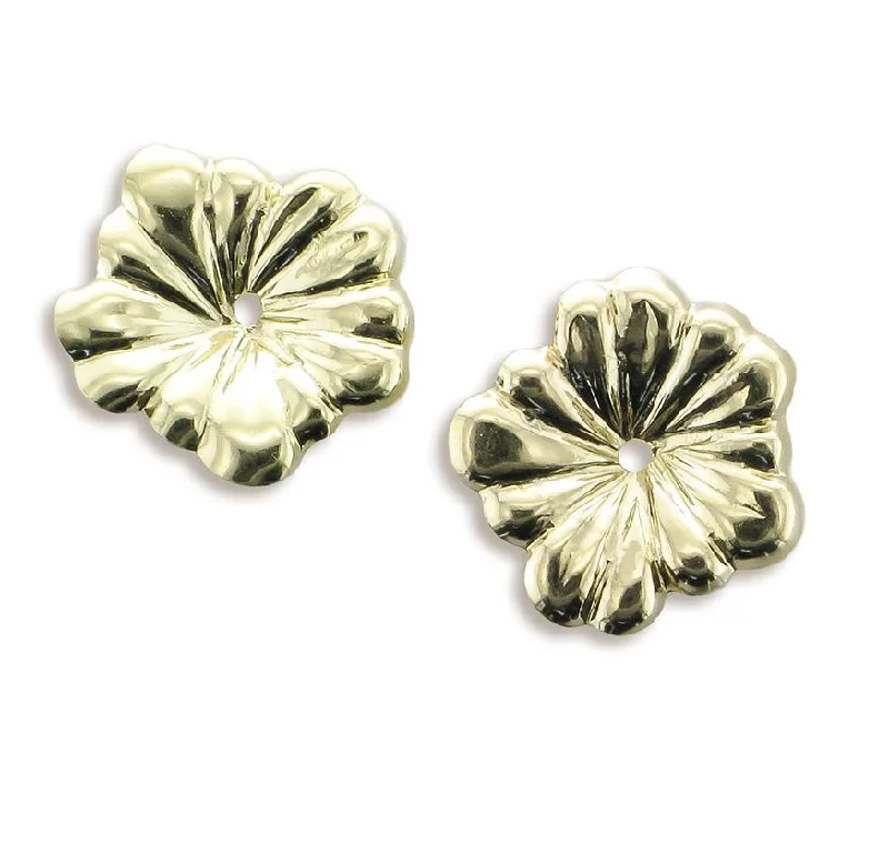 14KT Yellow Gold Flower Earring Jackets