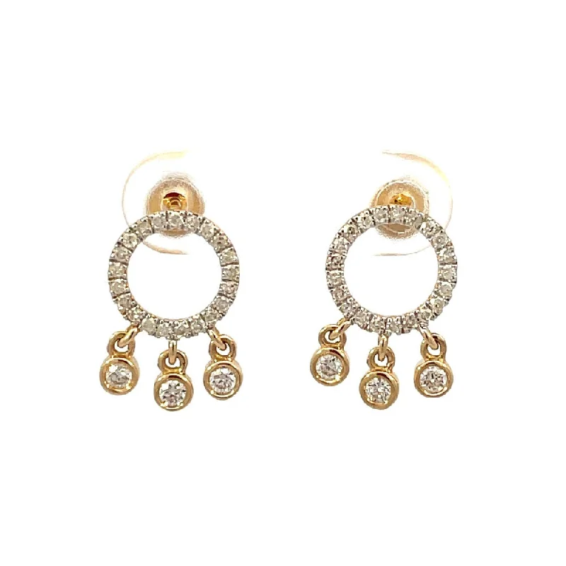 classic diamond hoop earrings 14KY Diamond Circle and Dangle Earrings .47 CTW