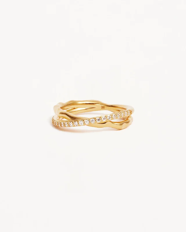 18k Gold Vermeil Entwined Hearts Ring