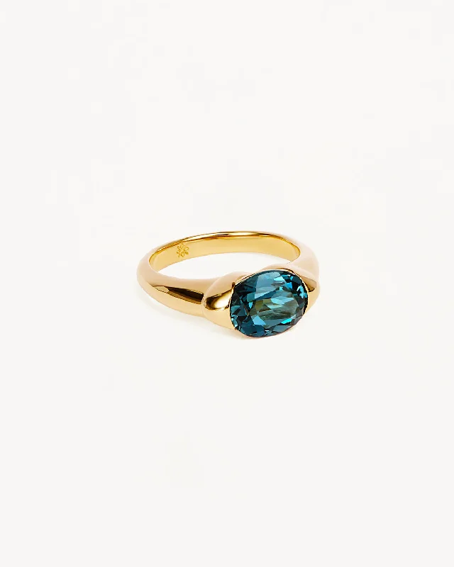 18k Gold Vermeil Sacred Jewel Ring - Ocean