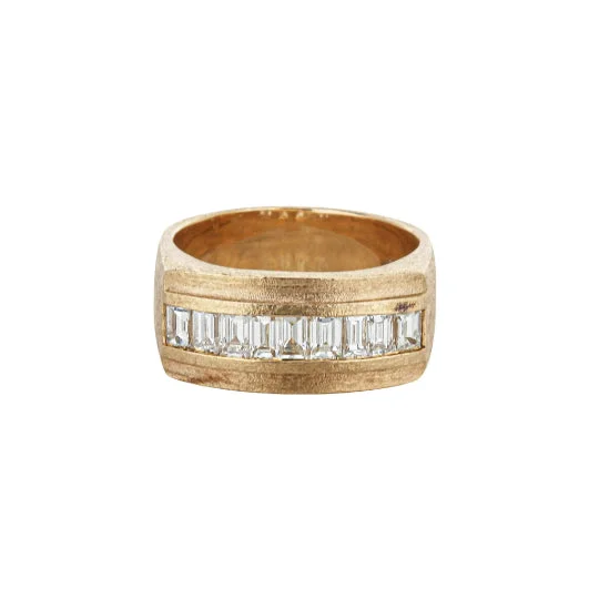 diamond tennis bracelet real 18K Rose Gold Emerald-Cut Diamond Band
