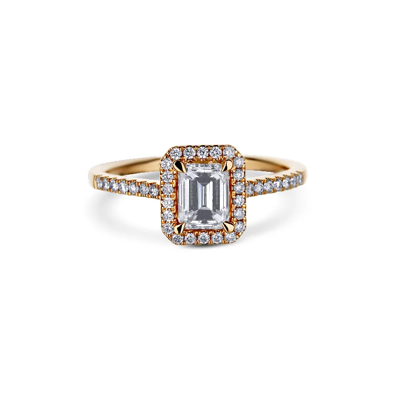 silver anklet with charms 18K Rose Gold With A 0.77 Carat Emerald Cut Diamond Ring With Halo silver anklet with charms 18K Rose Gold With A 0.77 Carat Emerald Cut Diamond Ring With Halo