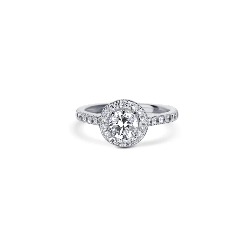 vintage filigree locket necklace 18K White Gold Ring With A 0.73 Carat Round Diamond And Halo Ring vintage filigree locket necklace 18K White Gold Ring With A 0.73 Carat Round Diamond And Halo Ring