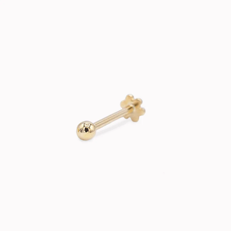 Gold Ball Threaded Flower Stud