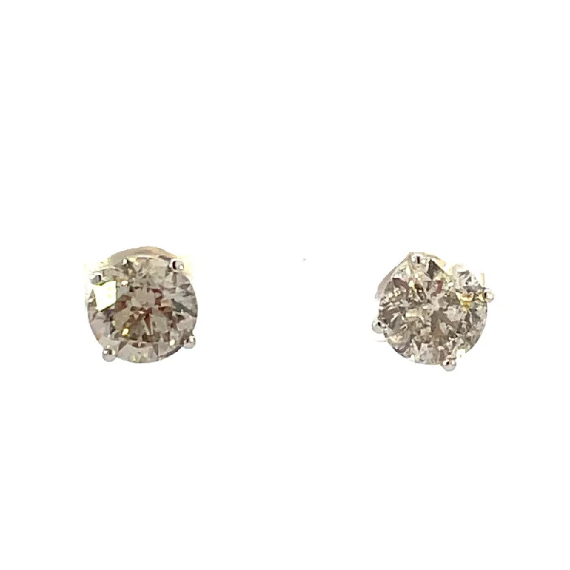 gold daisy stud earrings 2 CTW Diamond Stud Earrings
