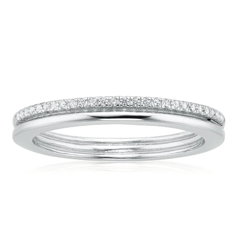 Sterling Silver Cubic Zirconia Stacker Ring