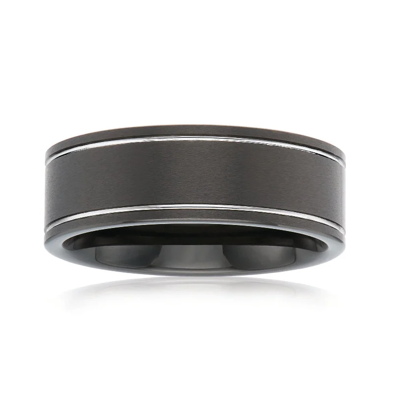 classic pearl choker necklace Tensity Tungsten Black Patterned Band Mens Ring