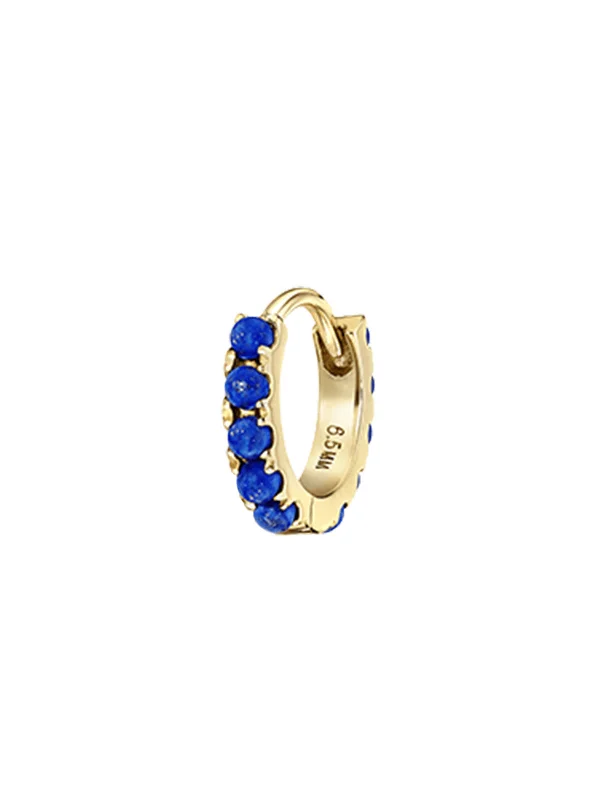 celestial galaxy planet earrings 6.5mm Lapis Eternity Yellow Gold Single Hoop Earring celestial galaxy planet earrings 6.5mm Lapis Eternity Yellow Gold Single Hoop Earring