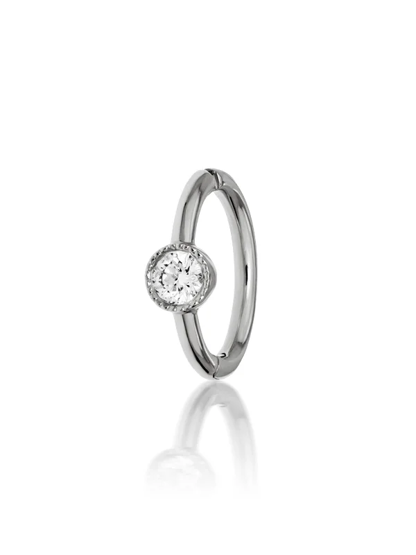 vintage-style filigree bracelet 6.5mm Scalloped Diamond White Gold Single Hoop Earring vintage-style filigree bracelet 6.5mm Scalloped Diamond White Gold Single Hoop Earring