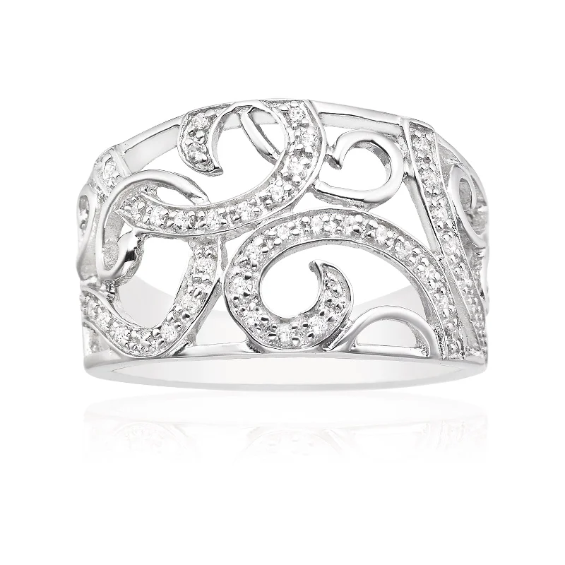 Cubic Zirconia Swirl Ring