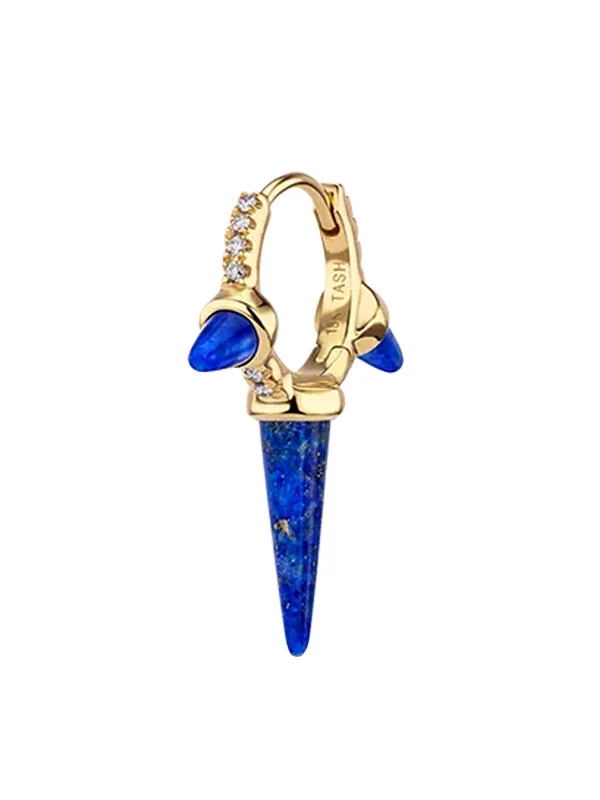 handmade beaded stretch bracelet 8mm Diamond Lapis Triple Spike Yellow Gold Hoop Earring handmade beaded stretch bracelet 8mm Diamond Lapis Triple Spike Yellow Gold Hoop Earring