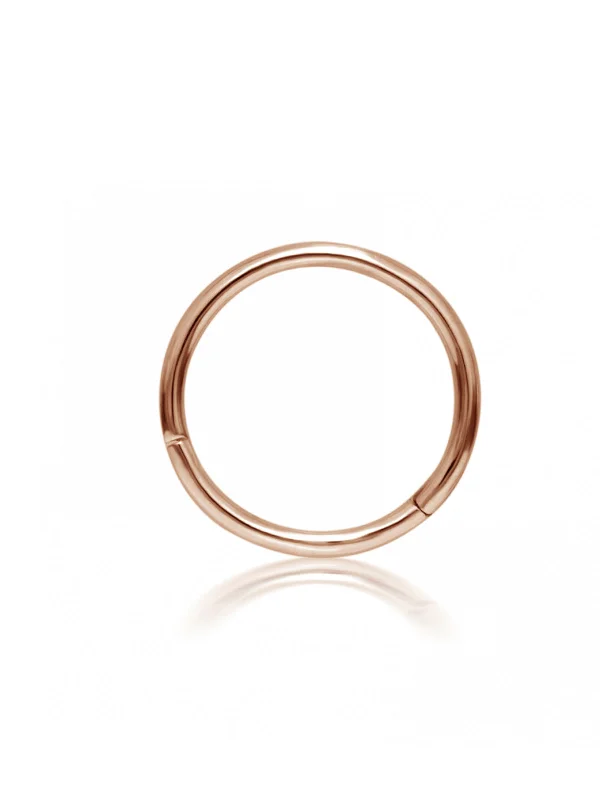 emerald-cut aquamarine necklace 9.5MM High Polish Rose Gold Hoop Earring