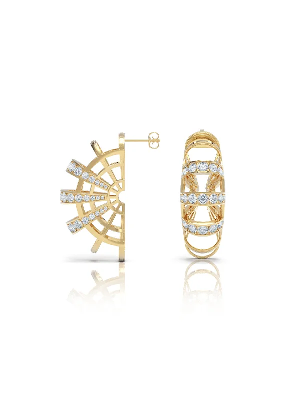 dainty gold anchor bracelet The Solis, 18K Gold + Diamond Earrings