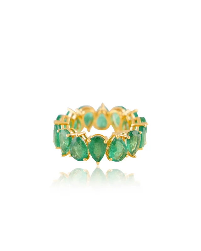 handmade ceramic bead bracelet Anika Emerald Ring