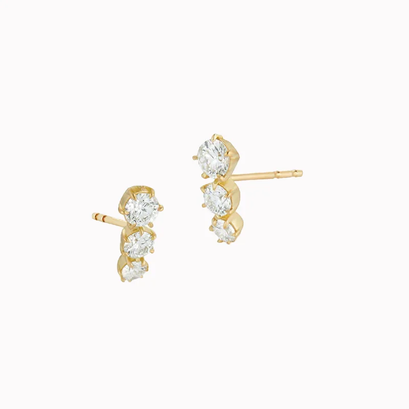 Ara Three Stone Studs