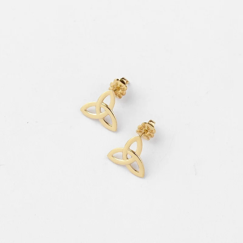 hammered gold signet ring Trinity Knot 'Ardfert' Stud Earrings - Small