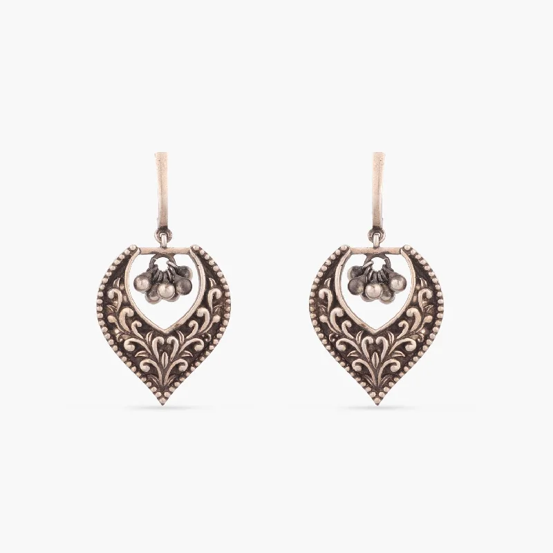 modern geometric drop earrings Argala Tribal Silver Earrings