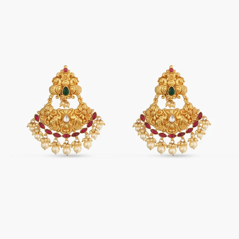 personalized engraved signet ring Avni Antique Silver Chandbali Earrings