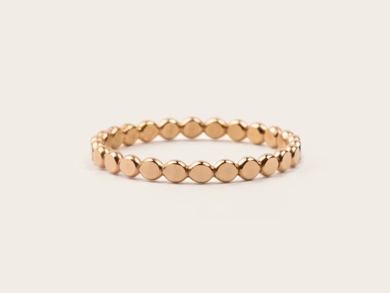 hammered sterling silver band Beaded Ring