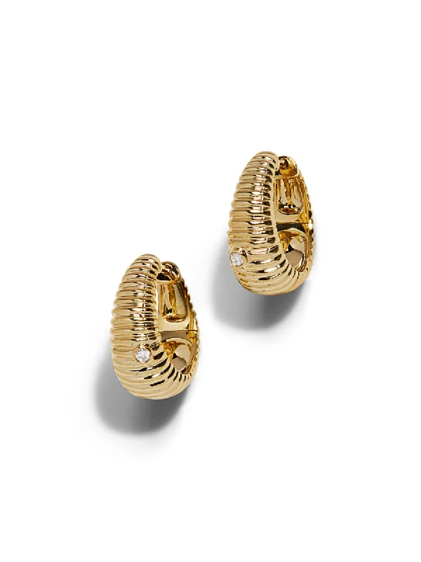 celestial sun and moon pendant Berlingot Yellow Gold Hoop Earrings