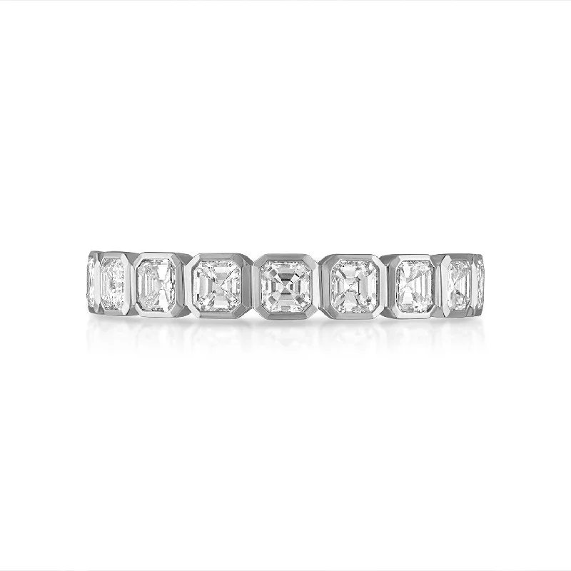 Bezel Set Asscher Eternity Band