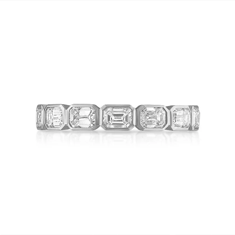 Bezel Set East/West Emerald Cut Eternity Band