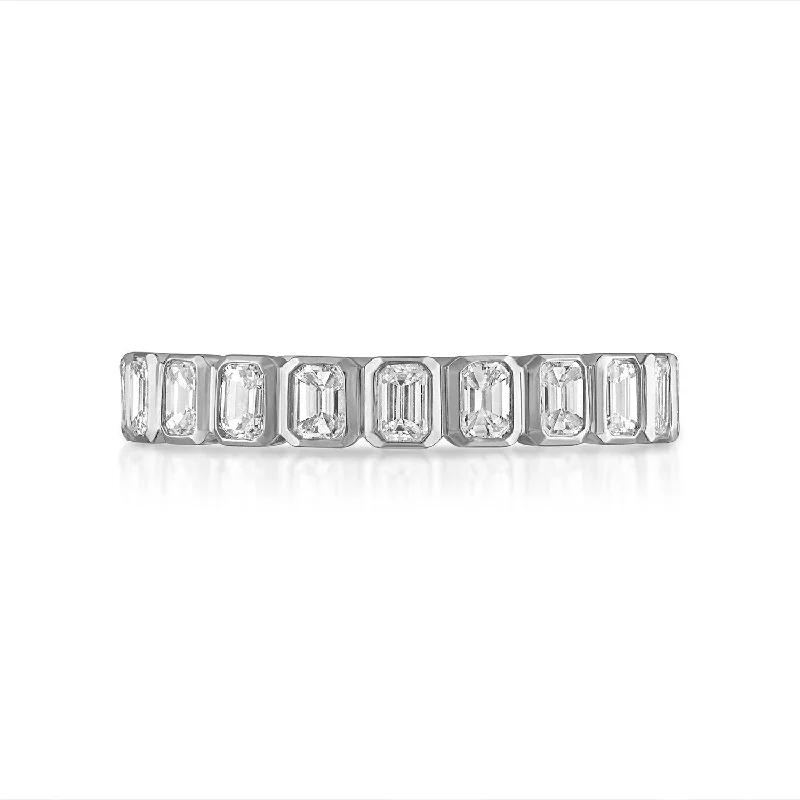 Bezel Set Emerald Eternity Band