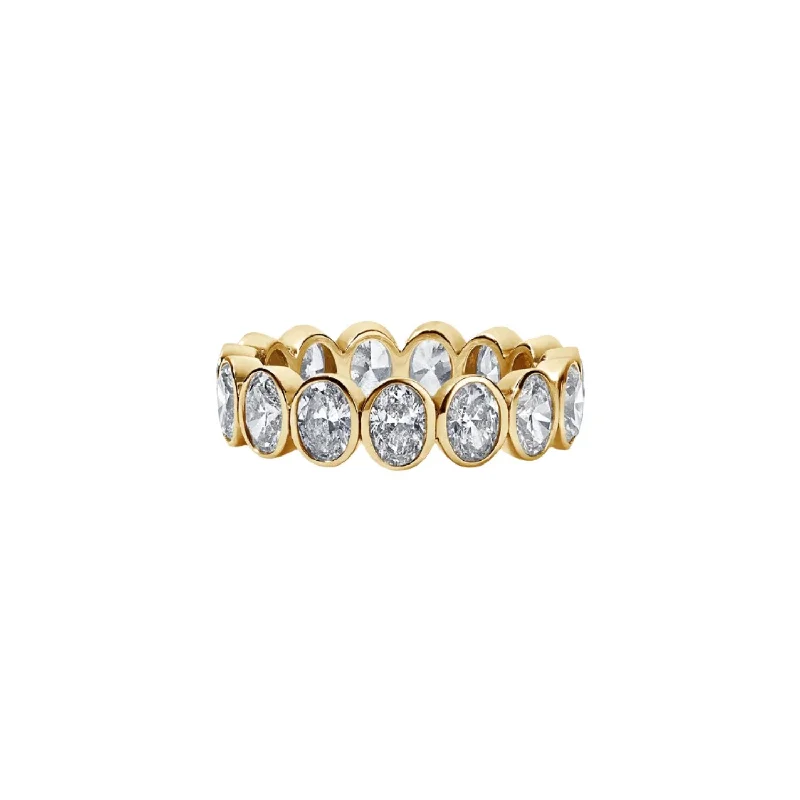 Bezel Set Oval Cut Eternity Band 3.21ct