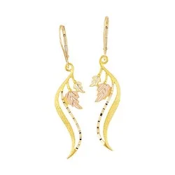 Black Hills Gold Leverback Leaf Earrings