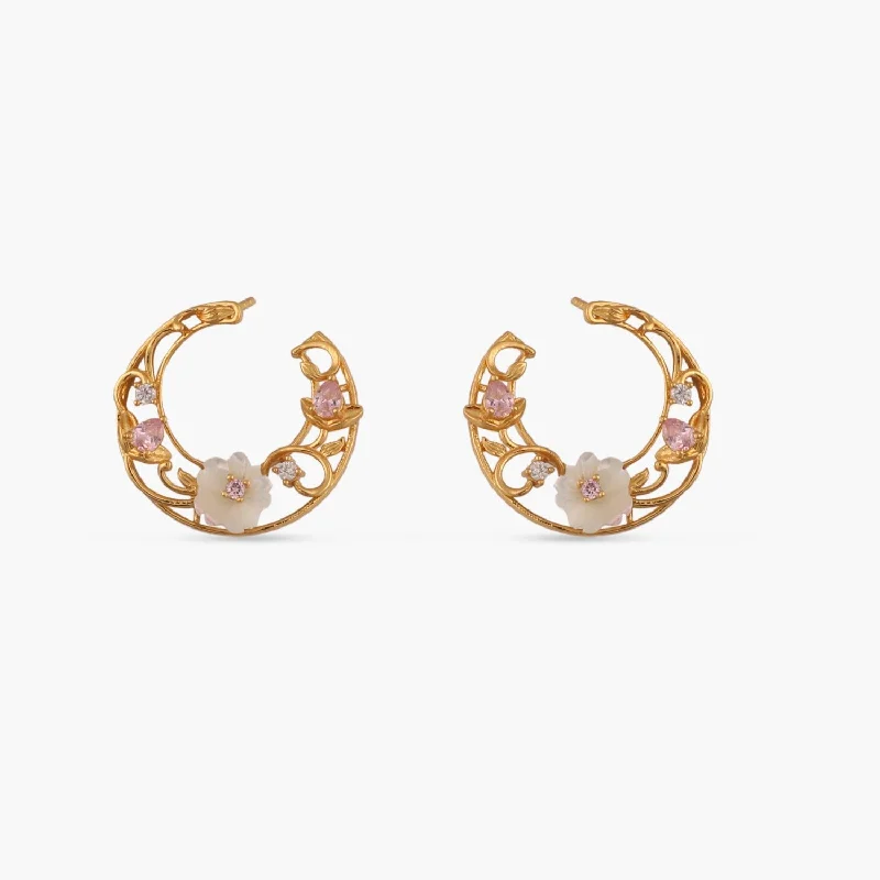 gold choker necklace simple Blossom Veil Silver Front and Back Hoop Earrings