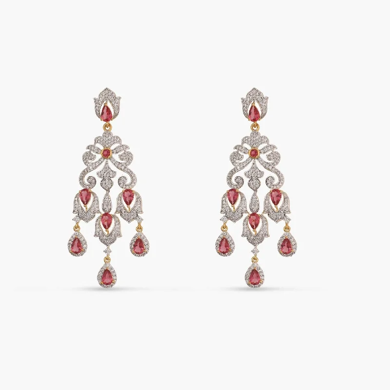 vintage rose gold engagement ring Brilliance CZ Drop Silver Earrings