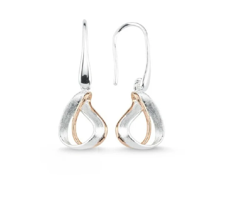 minimalist black diamond studs Brushed Rose Tear Drop Earrings