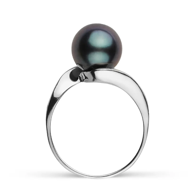 handmade silk thread earrings Cascade Collection 9.0-10.0 mm Tahitian Pearl Ring