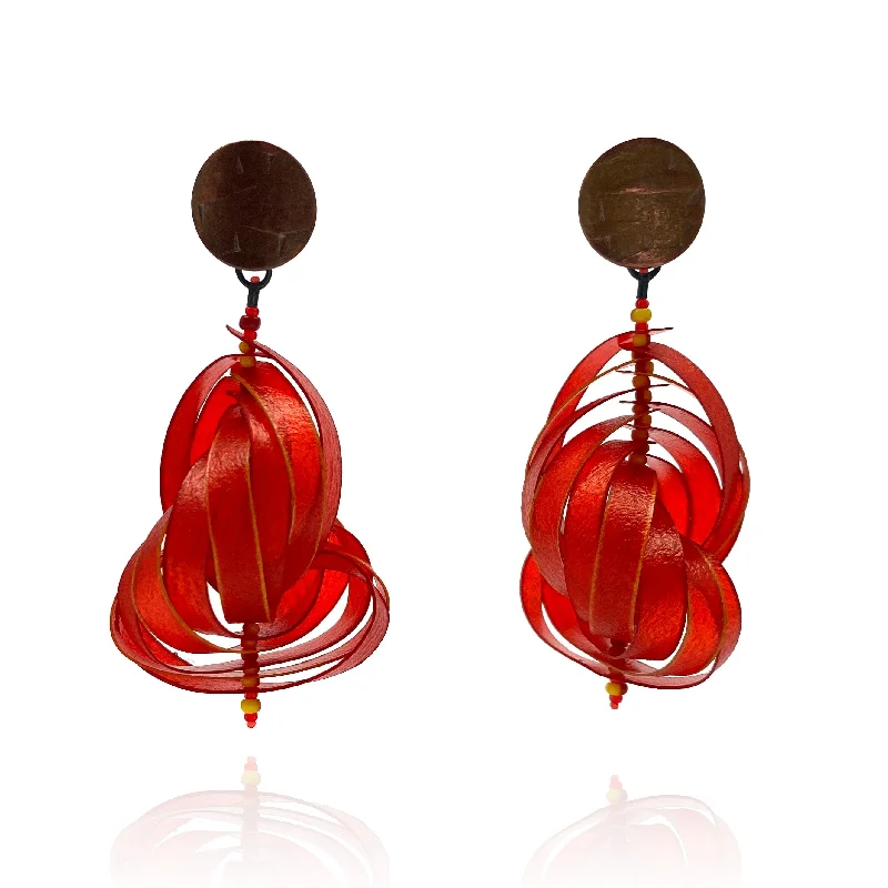 Christine Demmel  - Fire Swirl Earrings