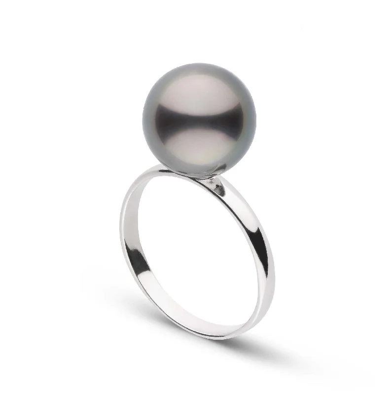 minimalist wedding band set Classic Collection 10.0-11.0 mm Tahitian Pearl Ring
