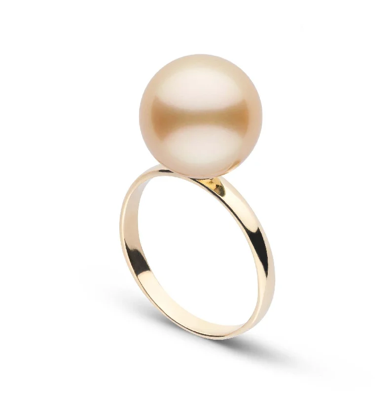 gold and turquoise statement ring Classic Collection 11.0-12.0 mm Golden South Sea Pearl Ring