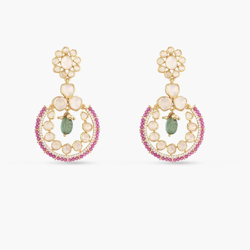 celestial constellation necklace silver Classic Floral Moissanite Silver Chandbali Earrings