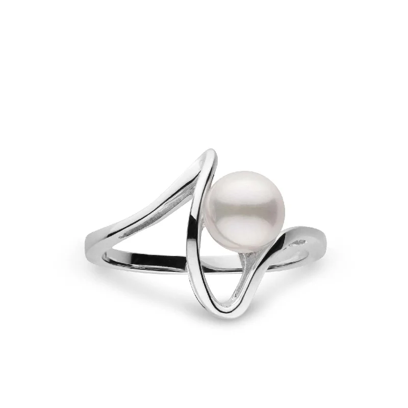 black spinel ring men Cordon Collection Akoya Pearl Ring