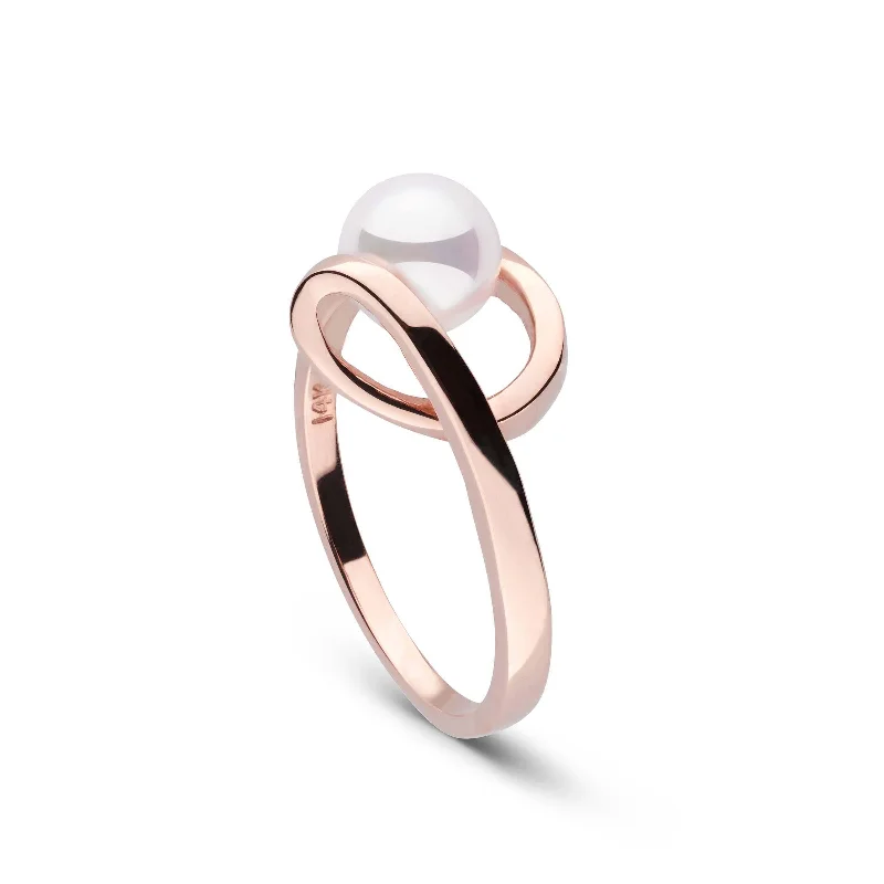 rose gold infinity bracelet Cursive Collection Akoya Pearl Ring