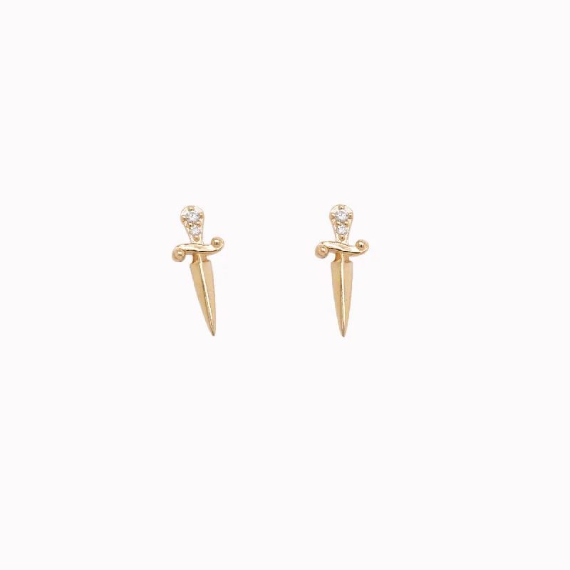 Dagger Diamond Studs