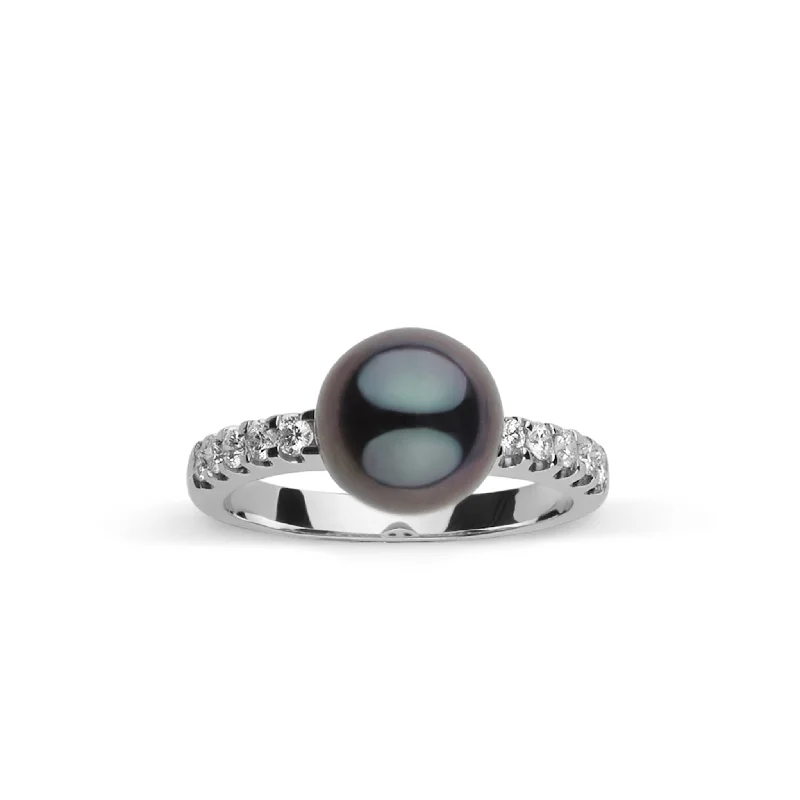 stackable gold bangle set Decade Collection 9.0-10.0 mm Tahitian Pearl and Diamond Ring stackable gold bangle set Decade Collection 9.0-10.0 mm Tahitian Pearl and Diamond Ring