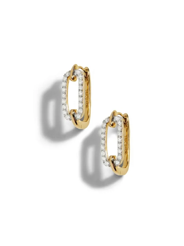 personalized photo locket necklace Diamond Legend Link Yellow Gold Hoop Earrings