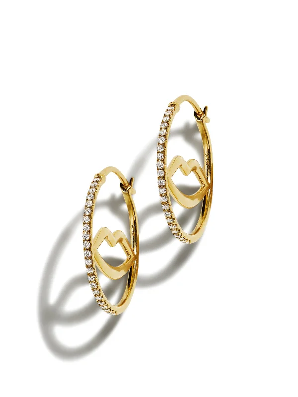 gemstone stacking rings colorful Diamond Medium OMG Yellow Gold Hoop Earrings