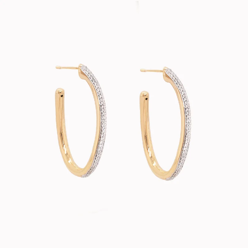 Diamond Stripe Wave Hoops