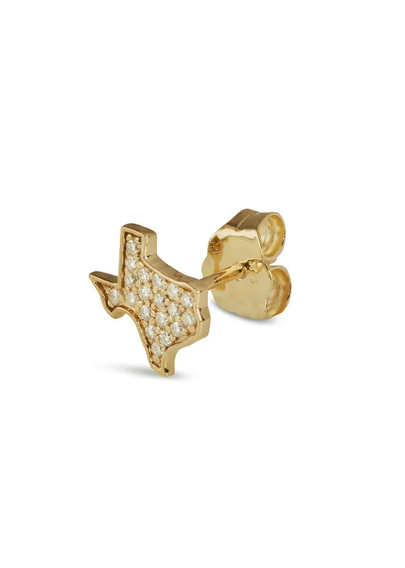 handcrafted braided silver bracelet Diamond Texas Yellow Gold Single Stud Earring